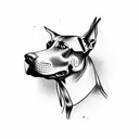 doberman dog  tattoo design idea