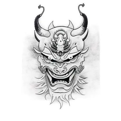 Hannya mask tattoo design idea