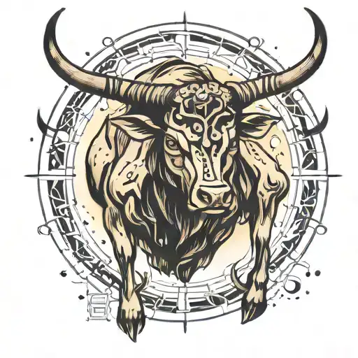 Taurus constellation made entirely of black  tattoo design idea
