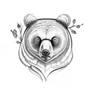 bear, owl tattoo design idea