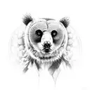 bear, owl tattoo design idea