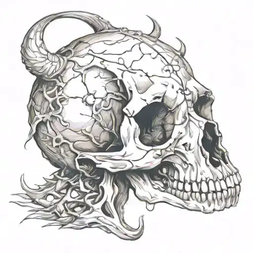 animal skull tattoo design idea