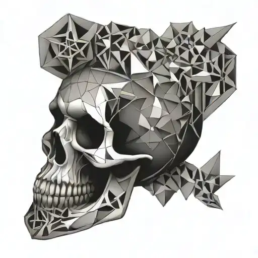 skull shadow haunting me  tattoo design idea