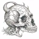 animal skull tattoo design idea