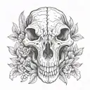 animal skull tattoo design idea