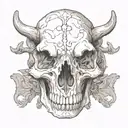 animal skull tattoo design idea
