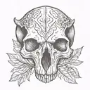 animal skull tattoo design idea