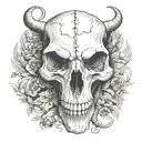 animal skull tattoo design idea