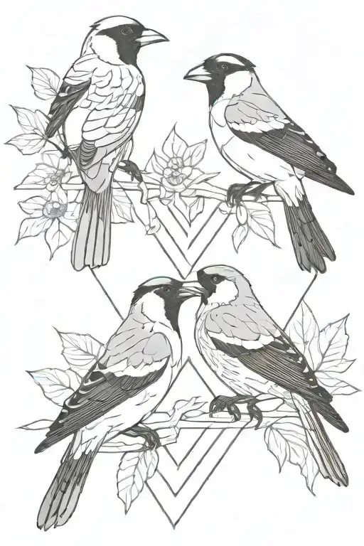 jackdaw and goldfinch tattoo design idea