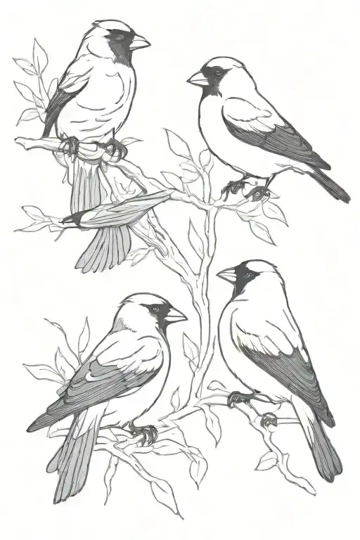jackdaw and goldfinch tattoo design idea