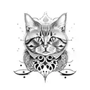 cat scary tattoo design idea