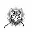 cat scary tattoo design idea