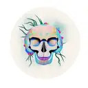 Skull tree abstract tattoo design idea