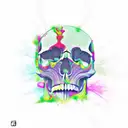 Skull tree abstract tattoo design idea