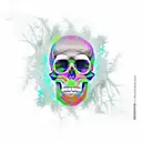 Skull tree abstract tattoo design idea