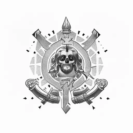 San Judas Tadeo healt ando money tattoo design idea