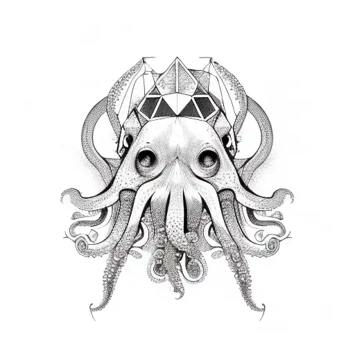  triangle eudaimonia arate octopus JN  tattoo design idea
