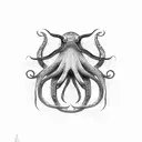 family tree triangle eudaimonia octopus  tattoo design idea
