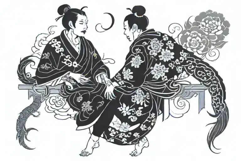 Blackout silhouette tattoo design idea