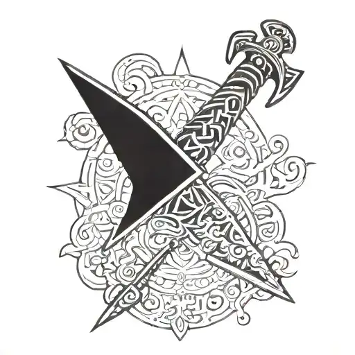 ogun sword tattoo design idea