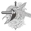 ogun sword tattoo design idea