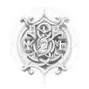 the number twenty in roman numbers with a lot of greek and roman details tattoo design idea