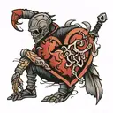 broken heart warrior tattoo design idea