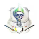 14th century alchemy and distillation artwork  tattoo design idea