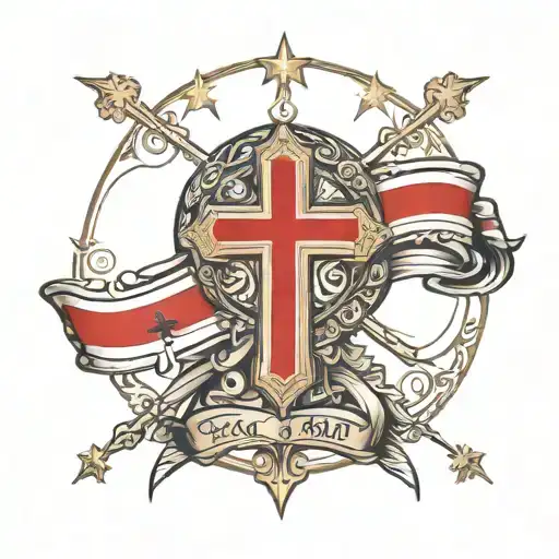 christian cross, iraq flag, armenian flag  tattoo design idea