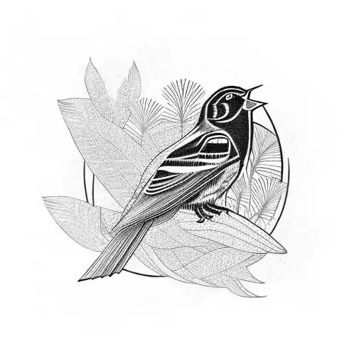 Red winged blackbird tattoo design idea