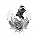 Red winged blackbird tattoo design idea