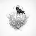 Red winged blackbird tattoo design idea