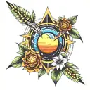 sugarcane solar system tattoo design idea