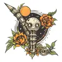 sugarcane solar system tattoo design idea