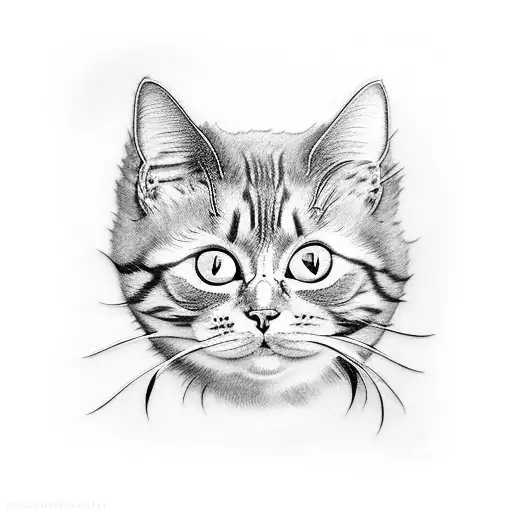 evil cat tattoo design idea