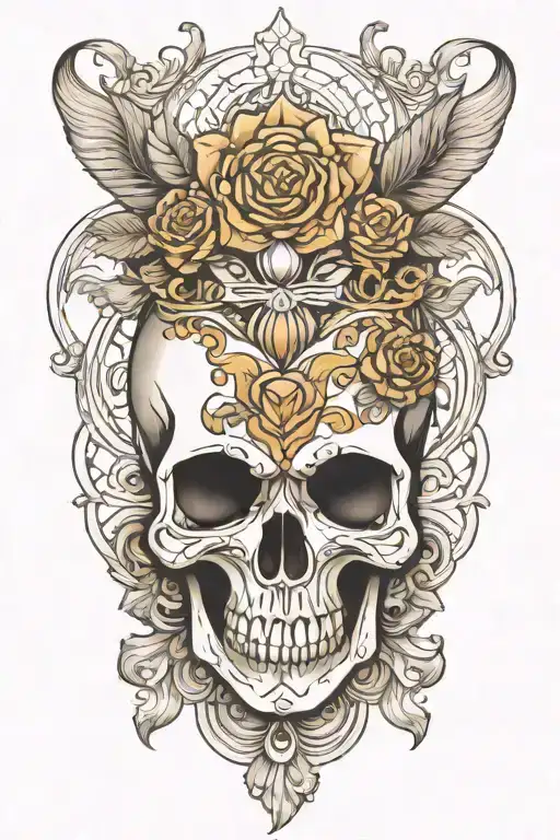 skull mandala design incorporating elements tattoo design idea