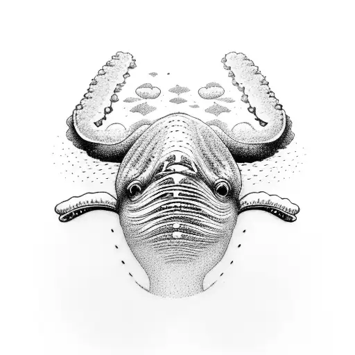 two humpback whales tattoo design idea