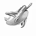 two humpback whales tattoo design idea