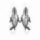 two humpback whales tattoo design idea