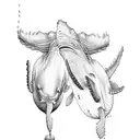 two humpback whales tattoo design idea