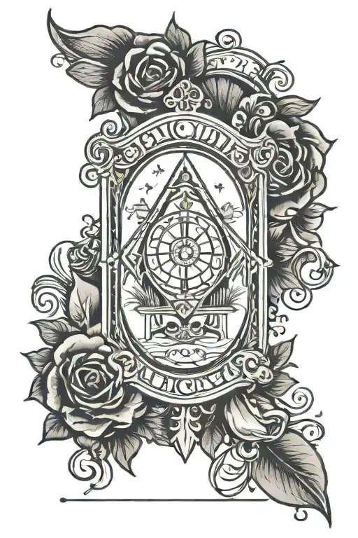 tarot card, suicide survivor symbol intertwined tattoo design idea
