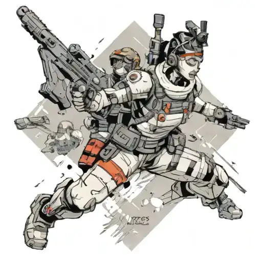 get an apex legends tattoo of the legend Ash tattoo design idea