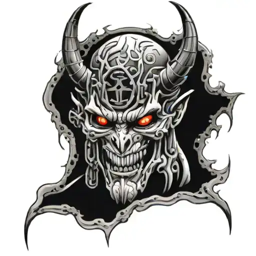 demonic satanic demon tattoo design idea
