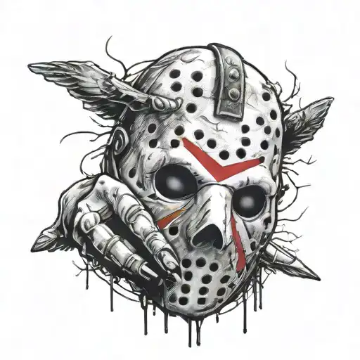 friday the 13th Jason holding tattoo design idea