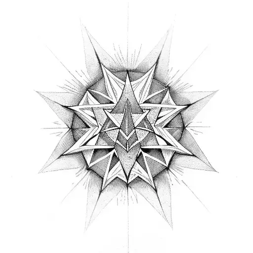 sumerian Design eight pointed star tattoo design idea