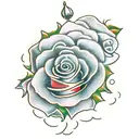 Dagger with Roses and Ivy tattoo design idea