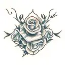 Dagger with Roses and Ivy tattoo design idea