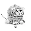 a knitting thread to which a crochet hook is attached  tattoo design idea