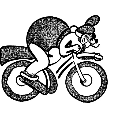 Toad (Mario) on a bicycle  tattoo design idea