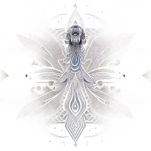 A Peruvian condor soaring through the sky with intricate patterns inspired by henna and mehndi tattoo design idea